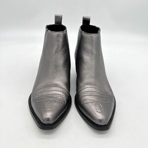 BOTKIER NY Texas Leather Chelsea Bootie in Gunmetal Women's Size 7.5 $198 MSRP